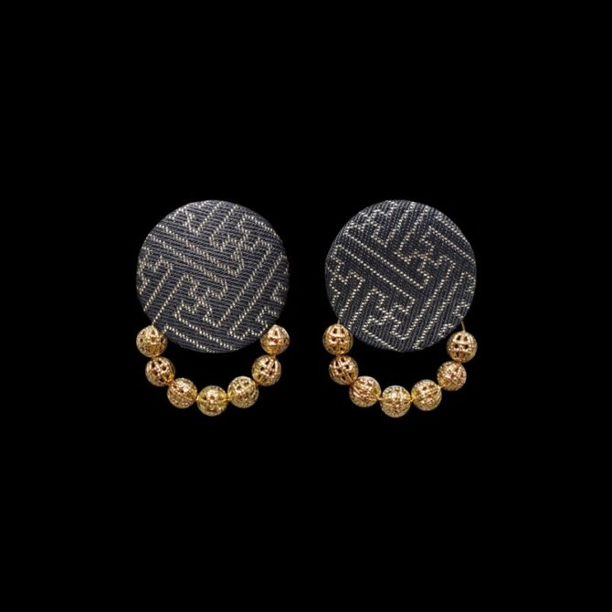 帯ピアス+チャーム Mサイズ  紗綾形 ~Sayagata~